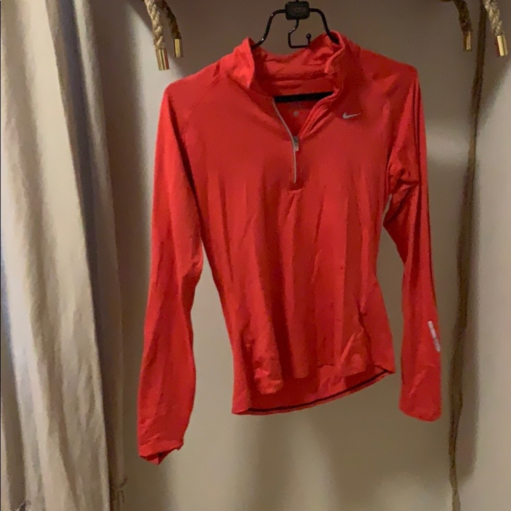 NikeElement Drifit Orange 3/4 Zippie. Size Small